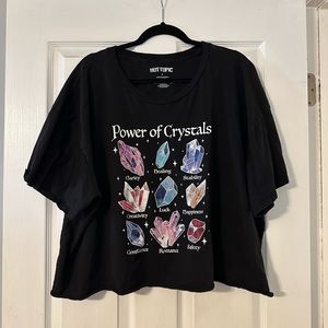Hot Topic Crystals Cropped Tee 4x